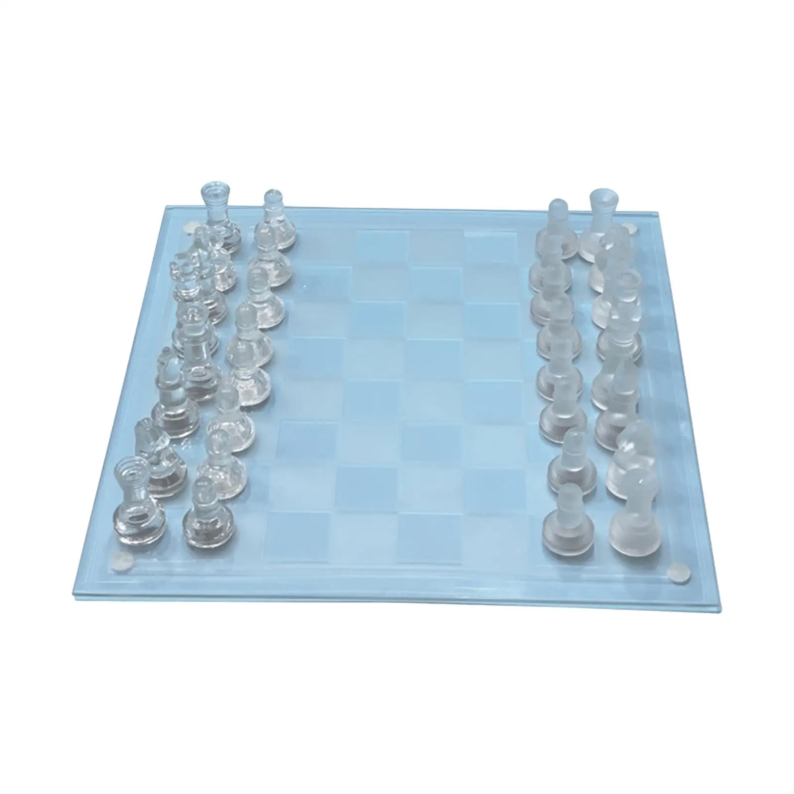 Crystal Chess Board Adults Play Set Elegant 13.78`x13.78`` Classic Strategy Game for Game Interaction Trips Party Picnics