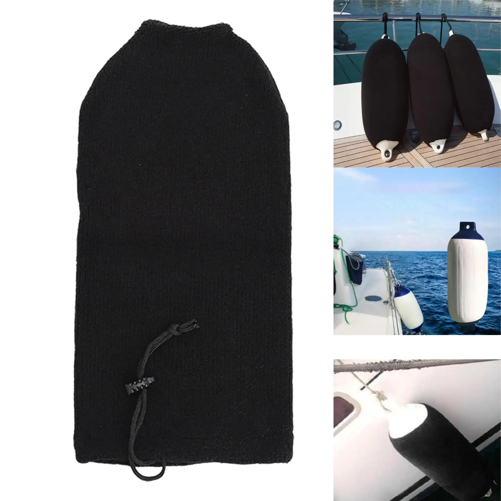 Boat Fender Cover Wear Resistant Washable Easy to Use Sailing Durable Accessories with Tighten Drawstring Marine Bumper Cover