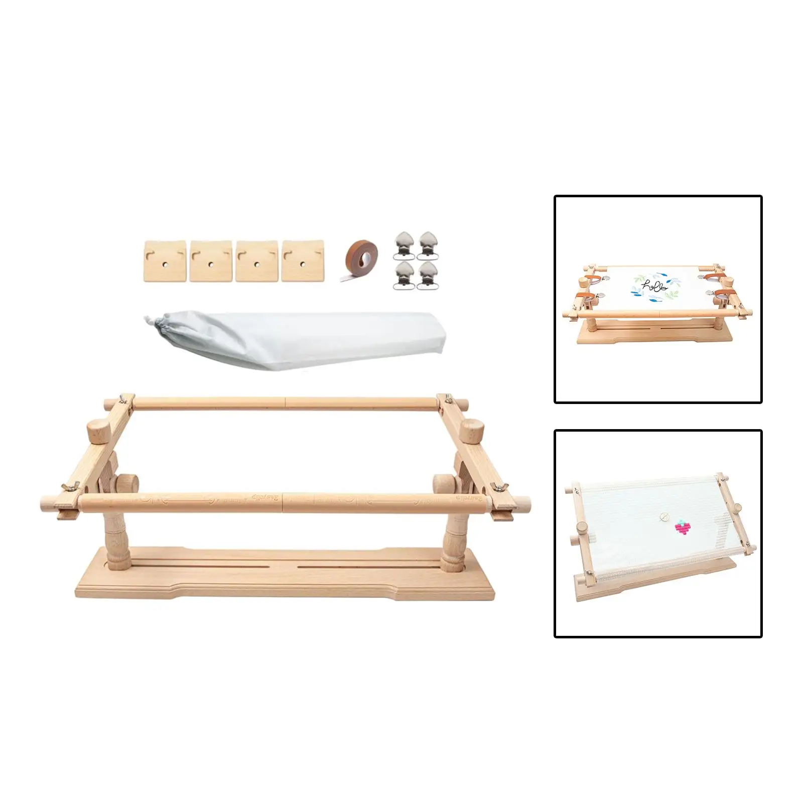 Cross Stitch Frame Scroll Fittings Tapestry Frame Present for Stitching Sewing Craft 1 Set Needlework Cross Stitch Stand Table