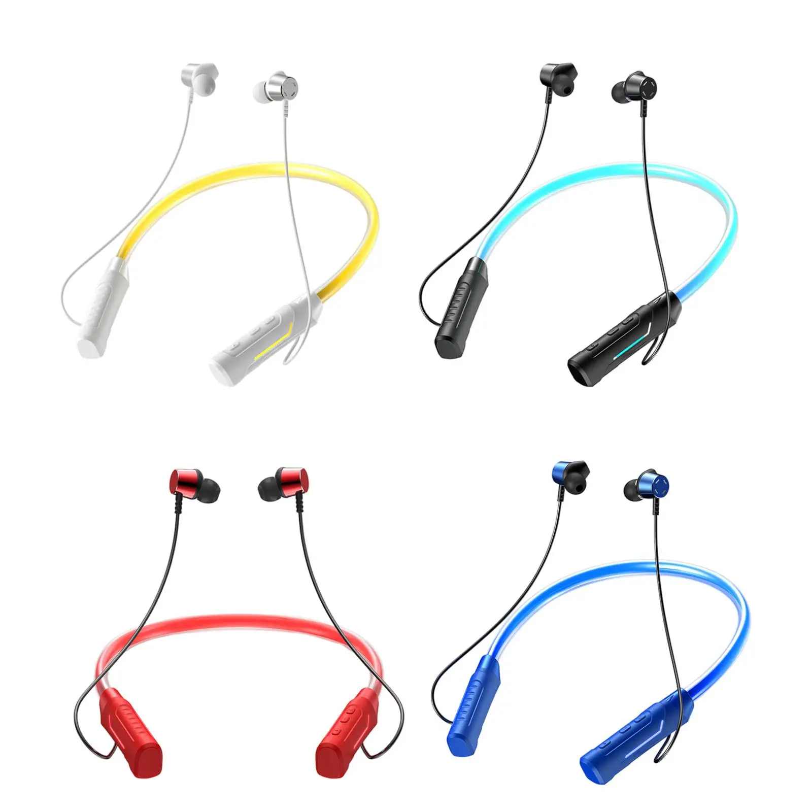  Headphones, Neckband Stereo Earphones RGB 00mAh Sports Headset Sports Earphone for Running Home Jogging Bicycling Driving