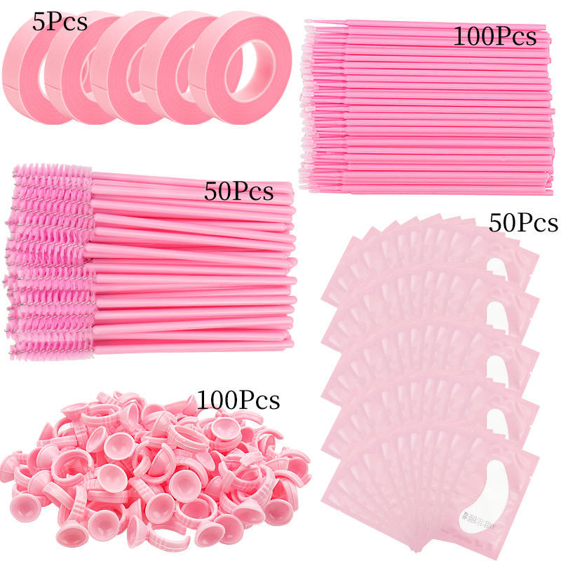 Best of Eyelash Makeup Tool Set Brush Tape Glue Ring Eye Gel Pad Patch Disposable Mascara Wand Applicator Lashes Extension Supplies Reviews & Tips