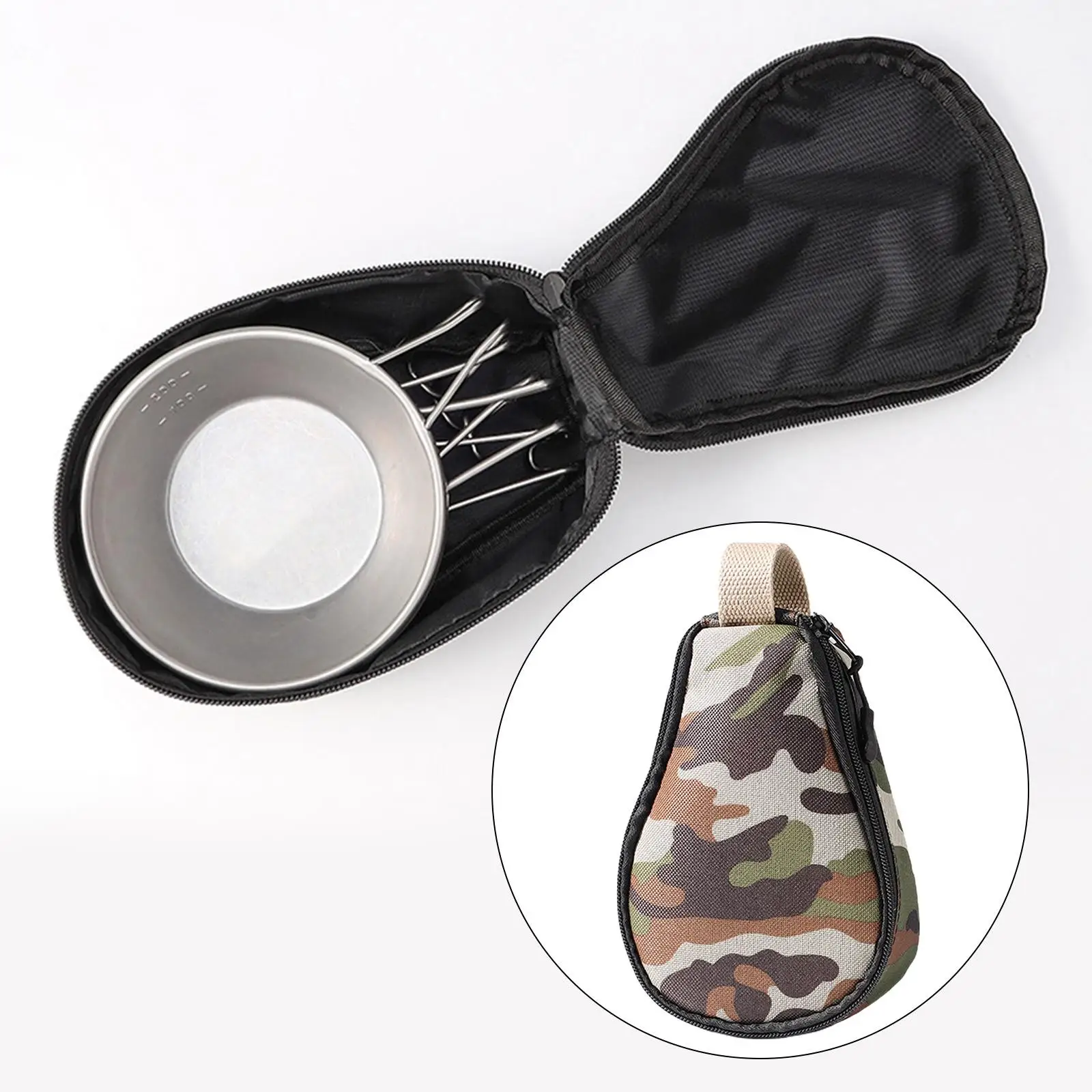 Multifunction Bowl Bag Reusable Tableware Pouch Oxford Cloth Durable Tableware Storage Case for Travel BBQ Barbecue