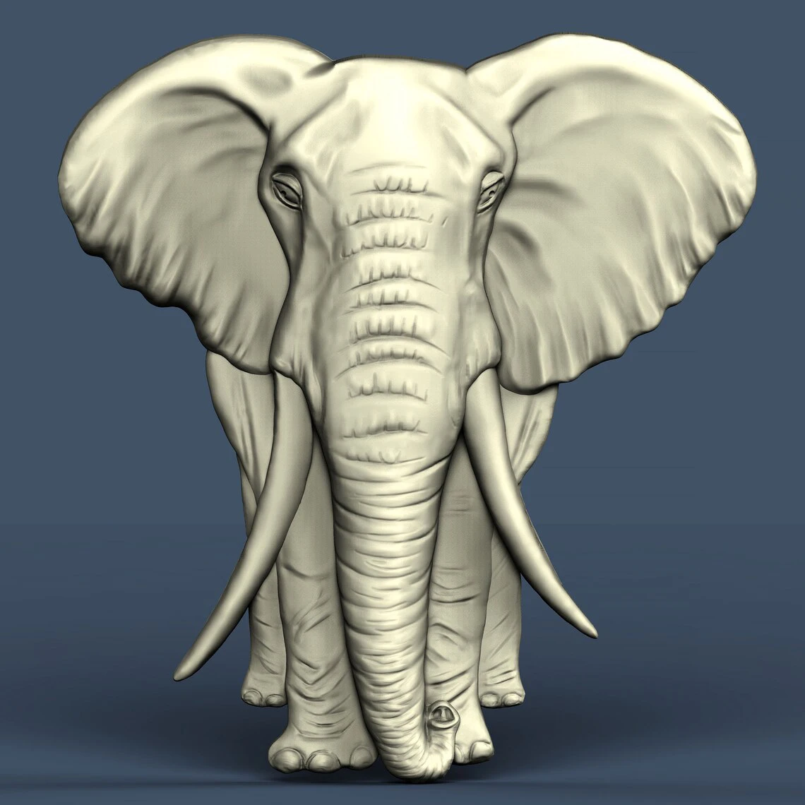 Elephant Animal 3D STL Model for CNC Router Engraving & 3D Printing Relief Support ZBrush Artcam Aspire Cut3D woodtech multi boring machine