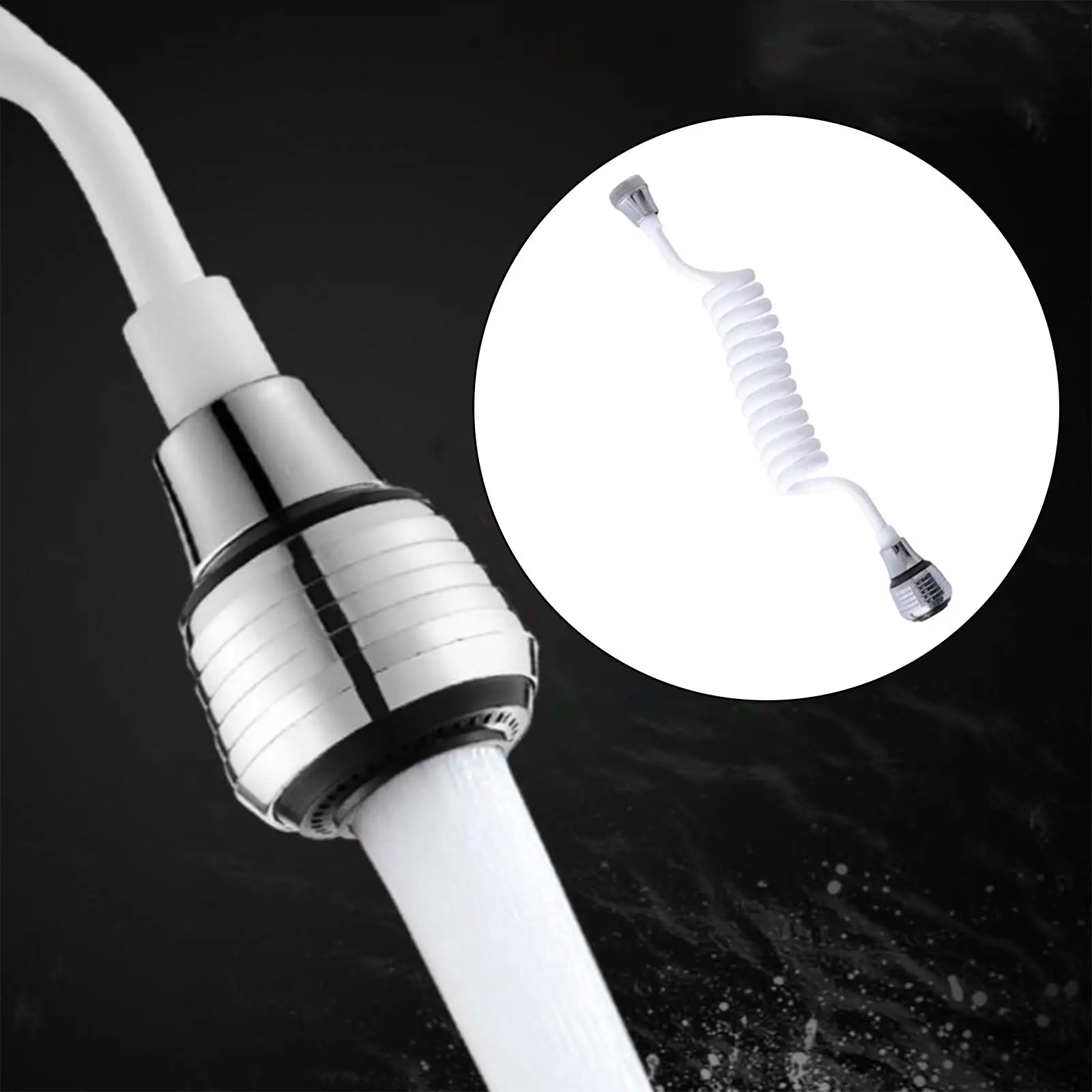 Faucet Sprayer Stretchable Flexible Attachment Faucet Extension Tubes for Kitchen Sink Salon Outdoor Bathtub Hair Washing