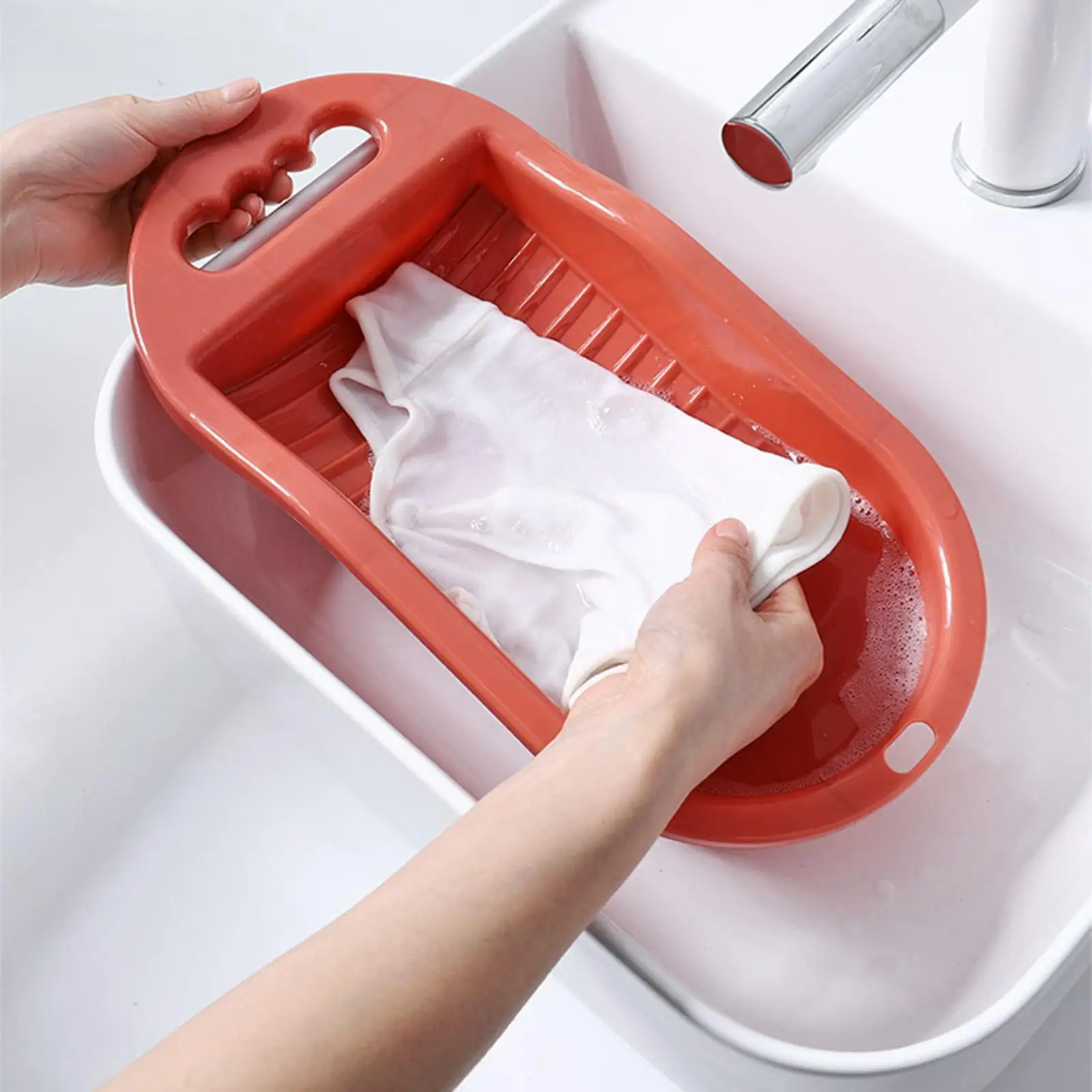 Washing Board Hand Wash Clothes Washboard with Soap Holder for Household