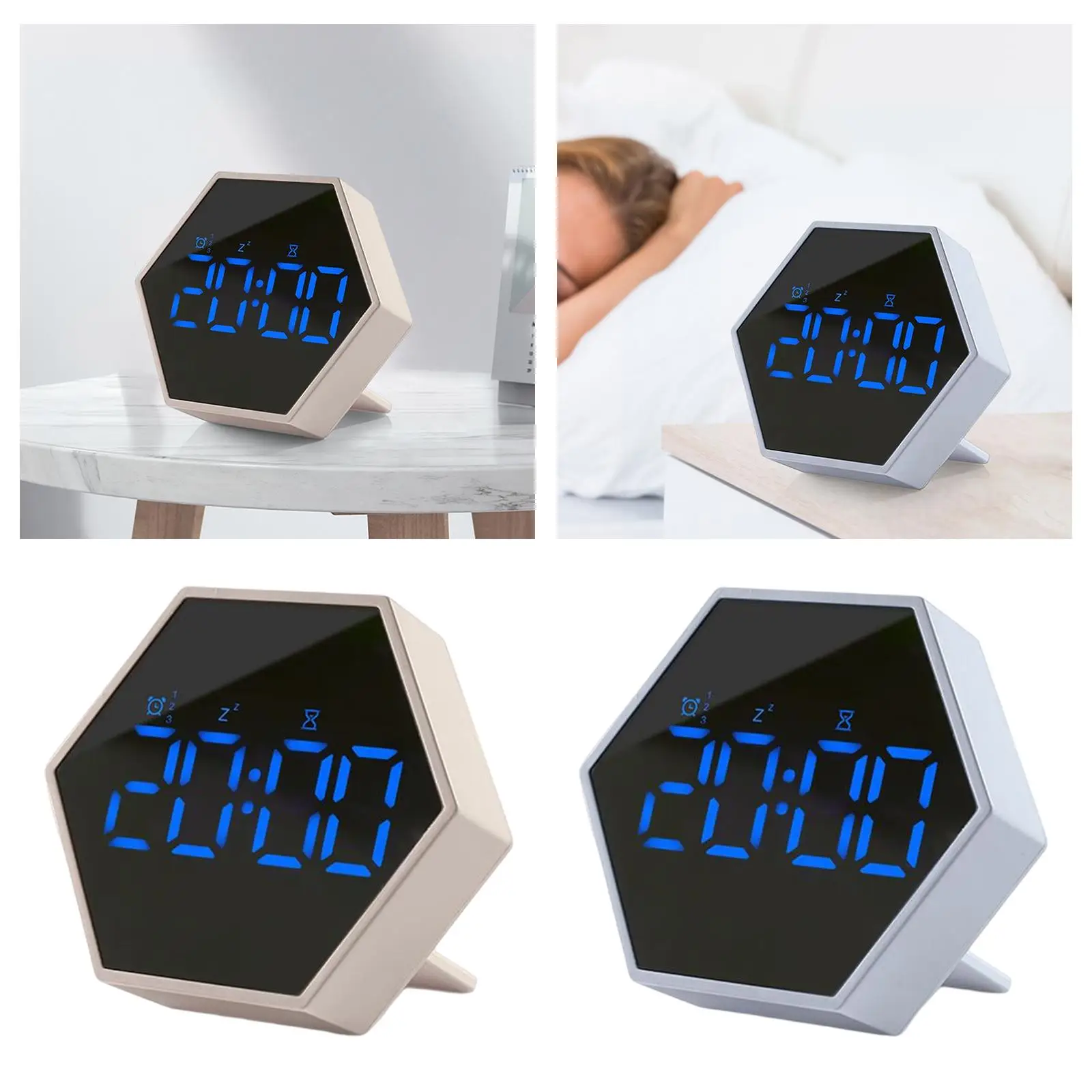 Alarm Clock LED Digital Display Wall Clock USB for Home Living Room Kitchen