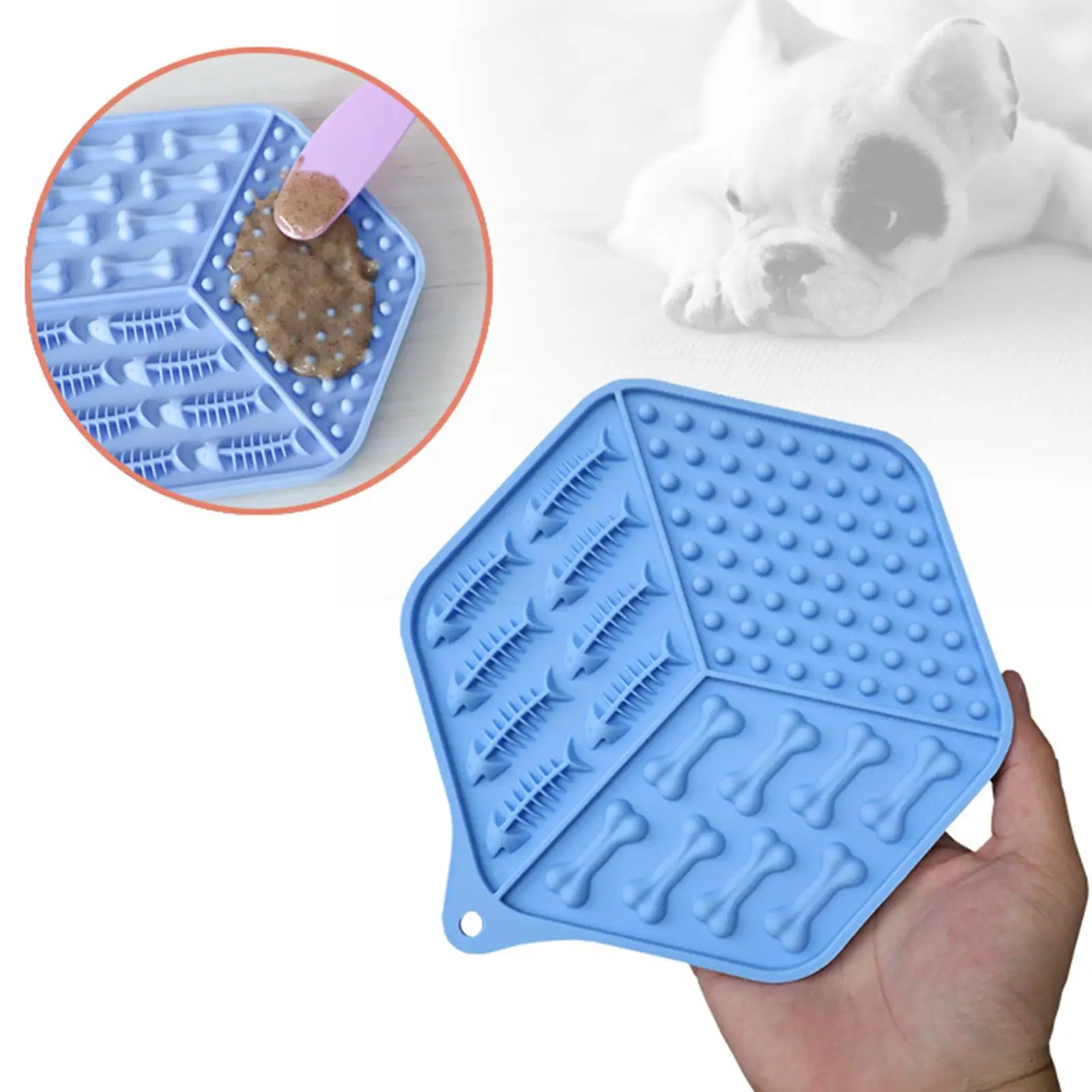 Dog Lick Pad Mat Slow Feeder W/ Suction Cups for  Pet Training