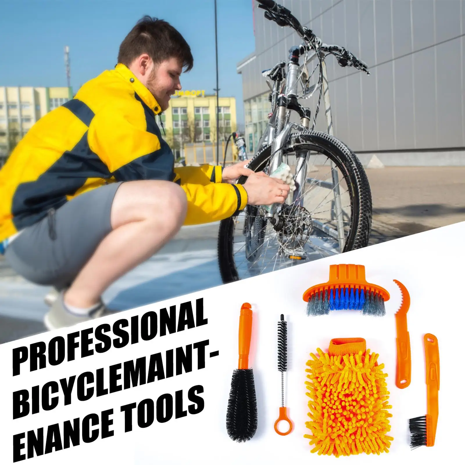 Bicycle Chain Cleaner City Bike Cleaning Kit Tire Scrubber for Crank Chain