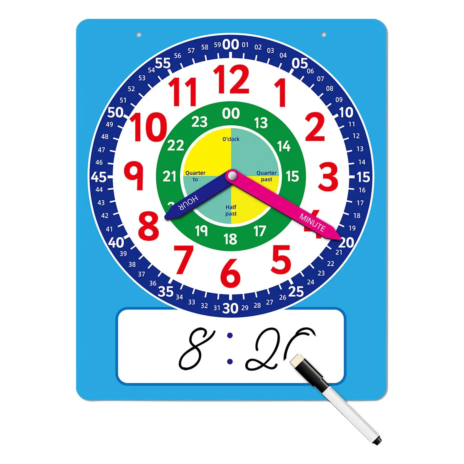 Paper Clock Educational Math Toy Early Learning for Kids Homeschool Children