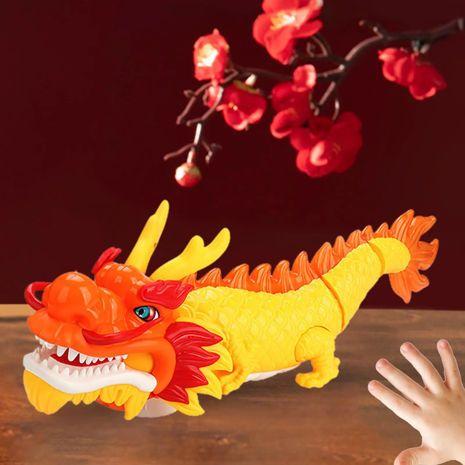 Funny Electric Chinese Dragon Toys with Music Holiday Gifts Kid Interactive Toys Musical Toys for Girls Age 1~3 Children