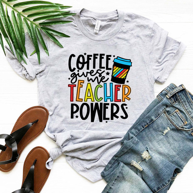 Coffee Gives Me Teacher Powers Graphic T-Shirt – Stella Jane Studio