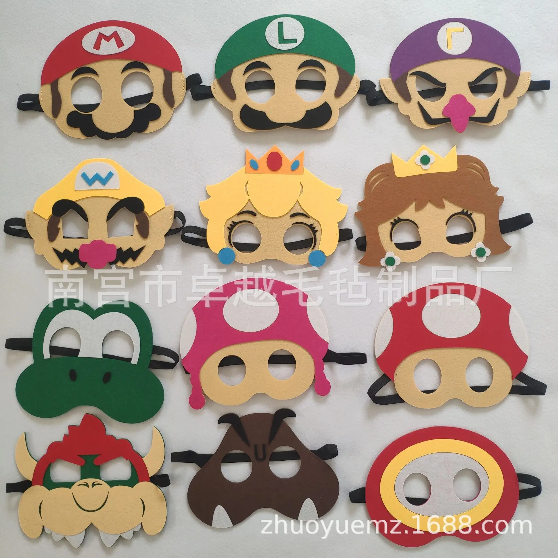 Máscaras de fieltro de Super Mario Bros, figuras de Anime de dibujos  animados, Luigi, Yoshi, decoración temática de fiesta de cumpleaños,  suministros de x mas para Halloween| | - AliExpress