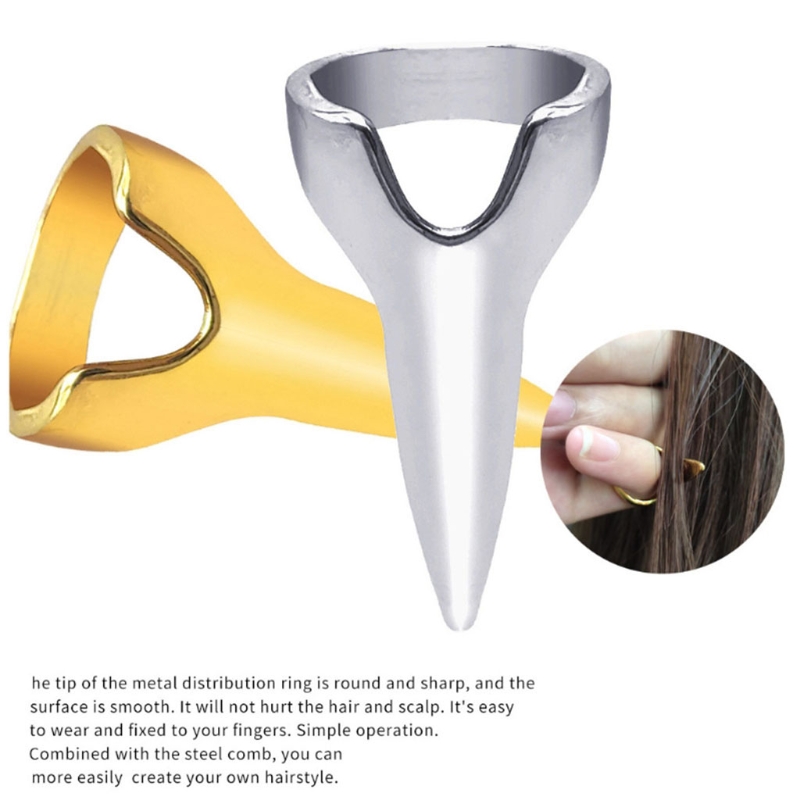 Description Picture 3 of item12 Pcs Hair Selecting Tools Metal Parting Ring Hair Sectioning Comb For Hair Braiding Weaving Curling Styling Extension