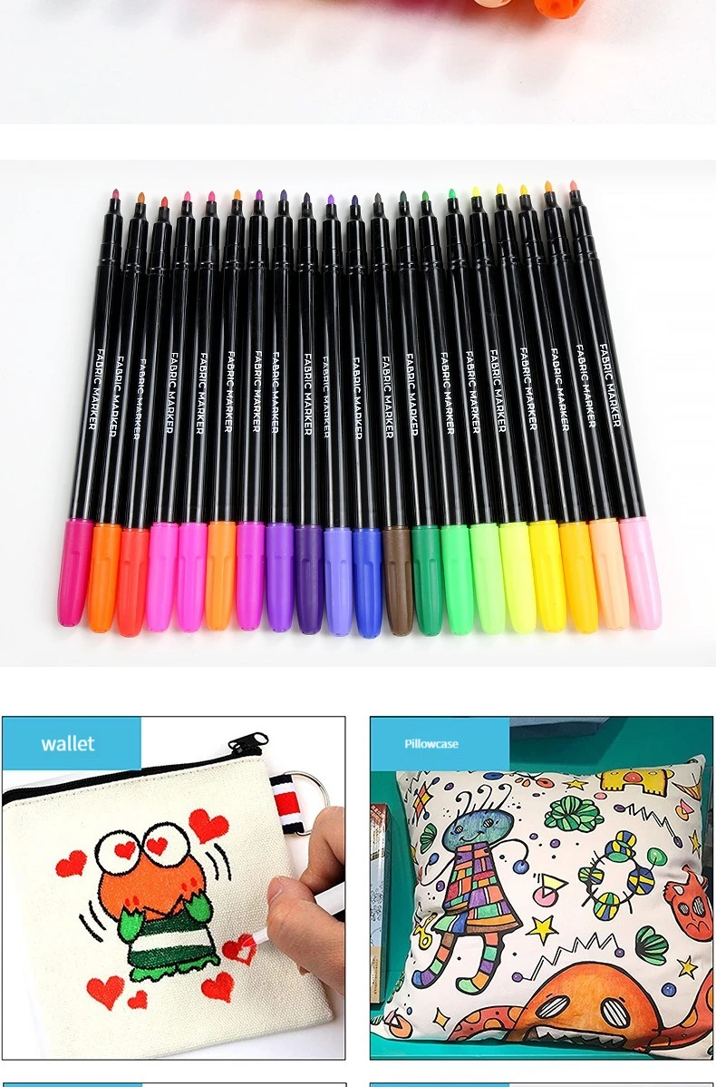 12 Farben/Set, wasserdicht, farbecht, Stoff, Textilmarkierungsstift, Permanentstift für DIY-Kleidung, Kunst, Graffiti, Zeichnung, Malstift – Detail 9