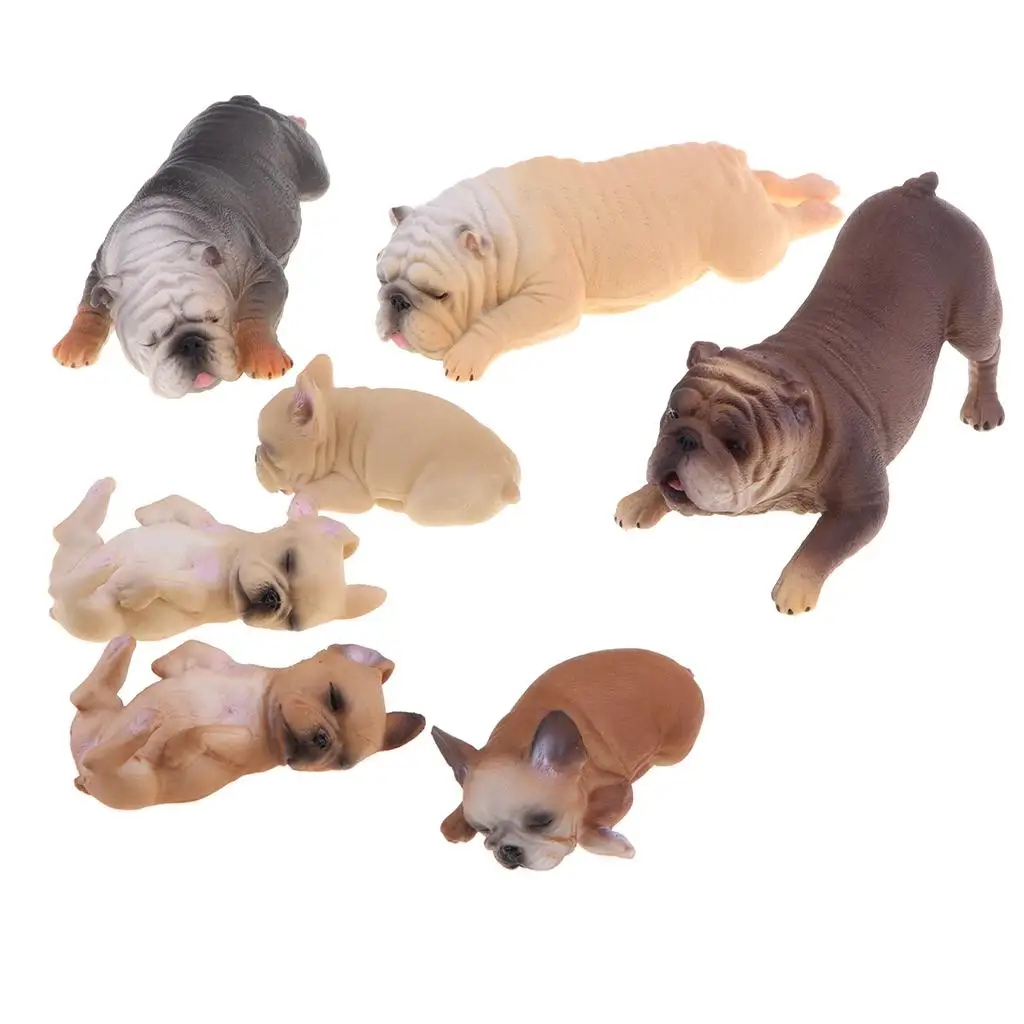 7Pcs Realistic Animal Pet Model Figure Learning Toy - Bulldog