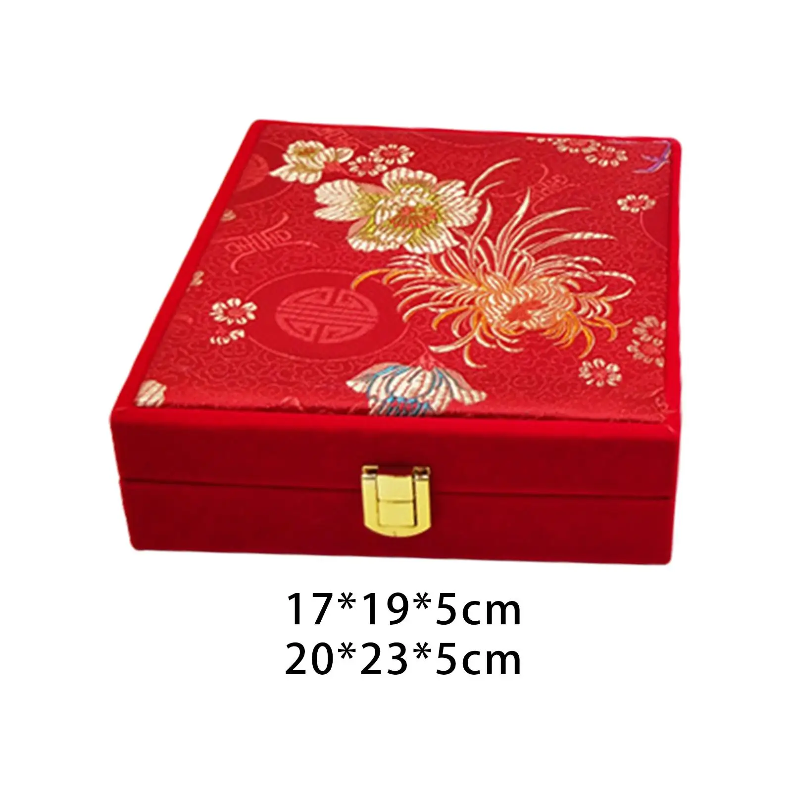 Chinese Style Jewelry Display Box, Trinket Rings Necklace Pendant Organizer for Wedding