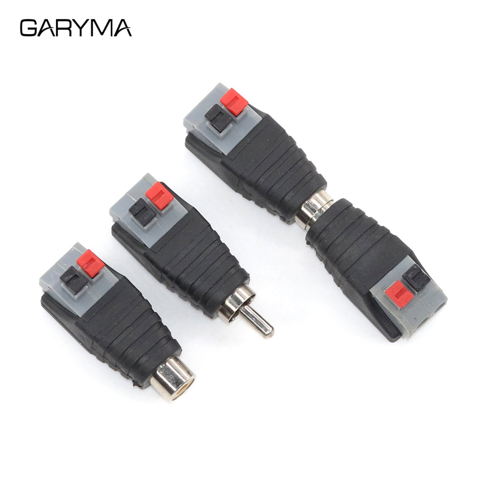 2Pcs A/V Kabel Zu Audio Lautsprecher M/F Stecker Adapter Jack RCA Stecker Push-klemme Typ lötfreie RCA Weibliche Jack Drücken Terminal – Detail 1
