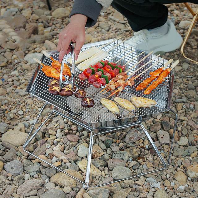 Lightweight Campfire Grill with Griddle Fire Grate Cooking Folding Grill  Rack Fire Grate for Grilling Frying Outdoor Hiking BBQ - AliExpress