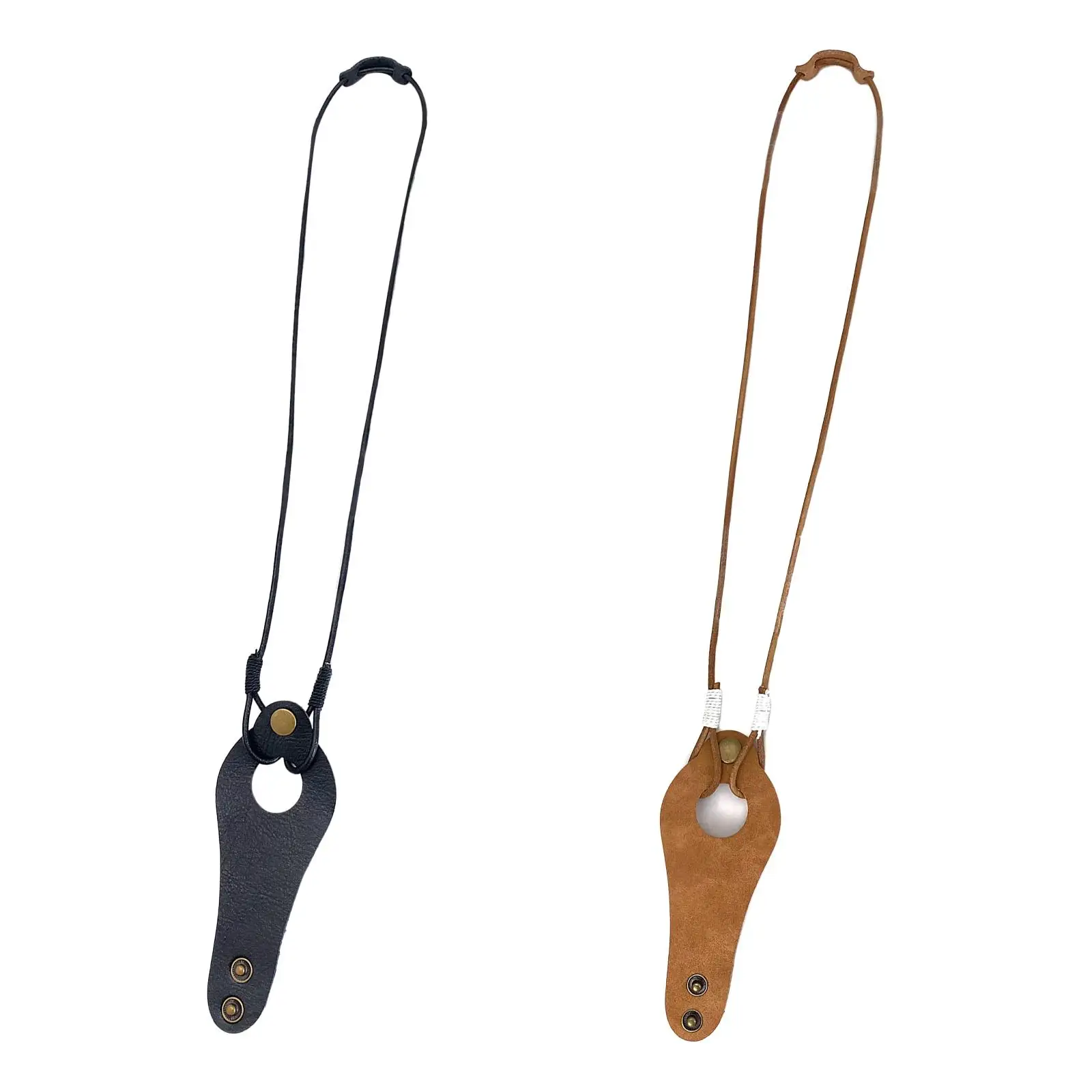 Sunglasses Hanging Neck Strap PU Leather Adjustable for Men Women Anti Slip Eyewear Retainer Eyewear Clip Lanyard for Hiking