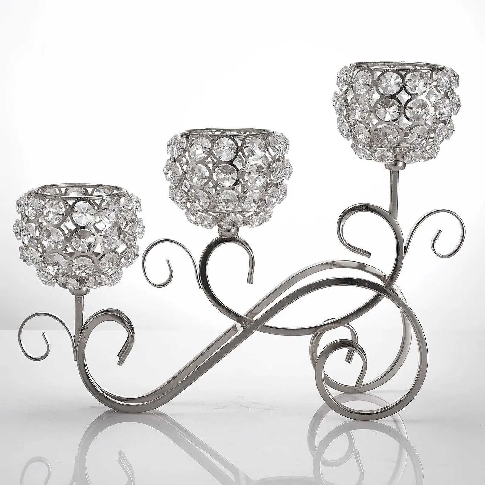 Crystal Holder Sparking Candelabra Elegant Centerpiece Cabinet