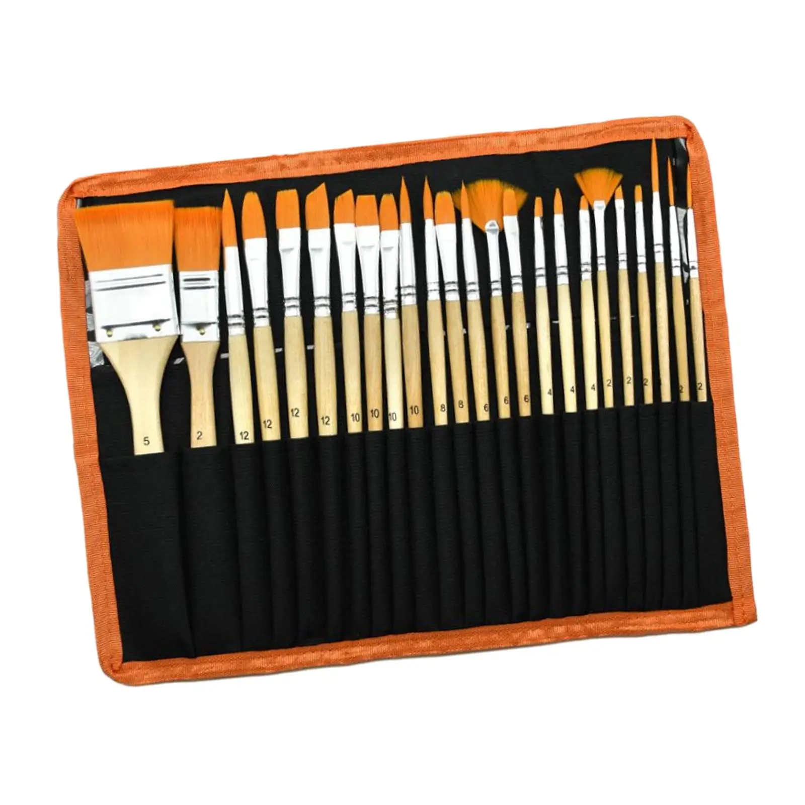 24Pcs Art Paint Brushes for Acrylic Painting Face Paint Brushes for Oil Watercolor Arts Crafts Drawing Gouache Pumpkin Painting