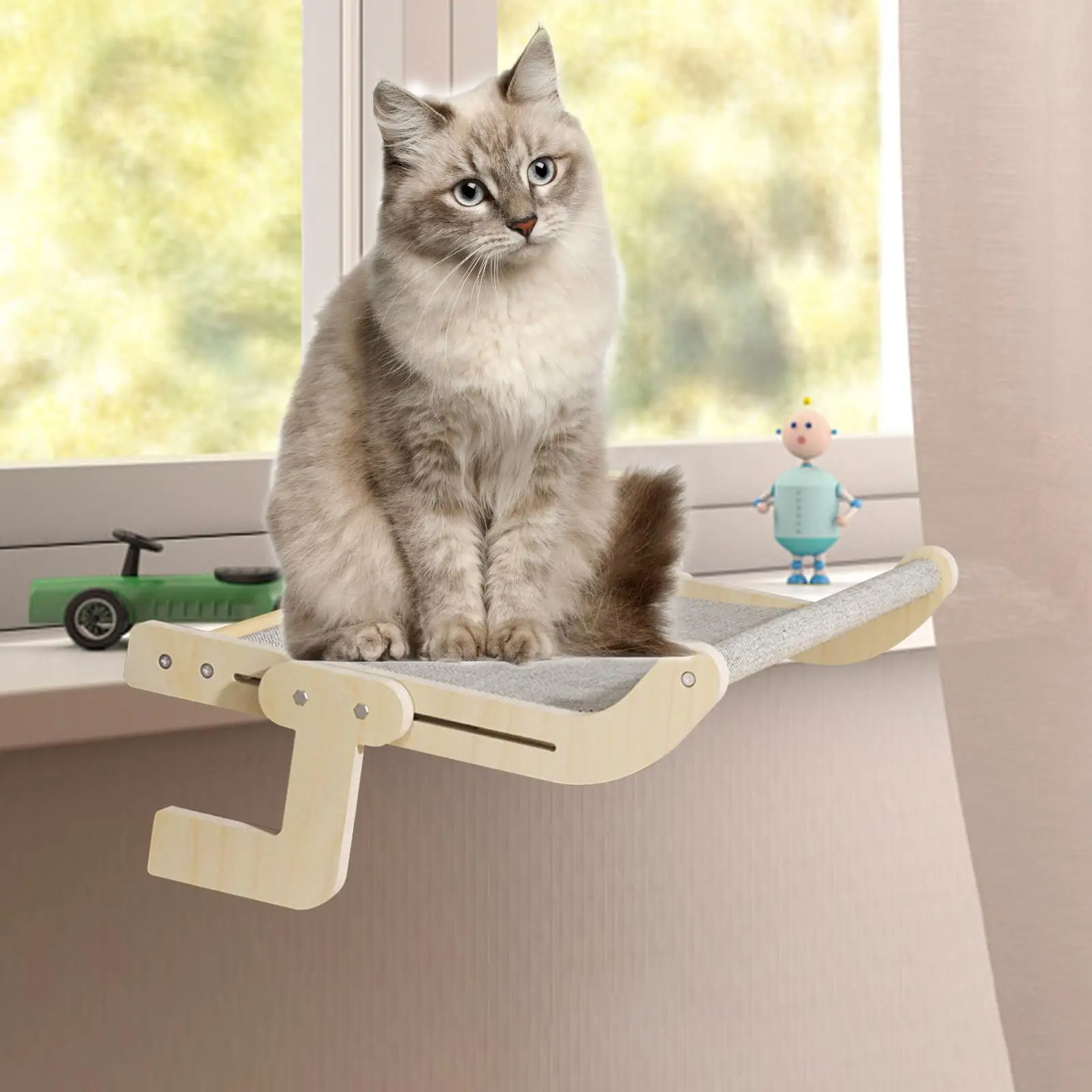 Premium Cat Window Perch Shelves Adjustable Space Saving Furniture Kitten Hammock Bed Seat for Lounging Playing Pets Indoor Home