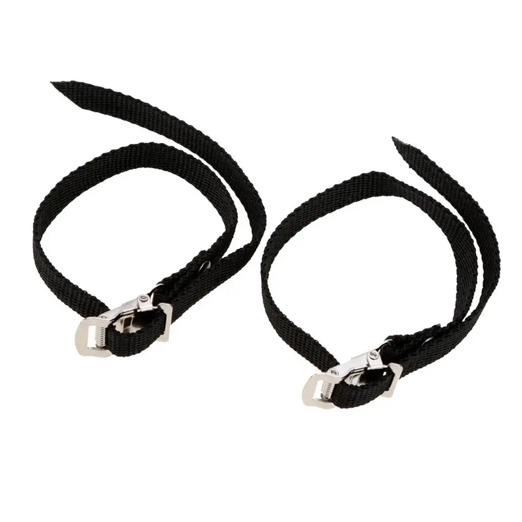 Pair  Cycling Bike Anti- Pedals Toe Clips Straps Replacement BLK