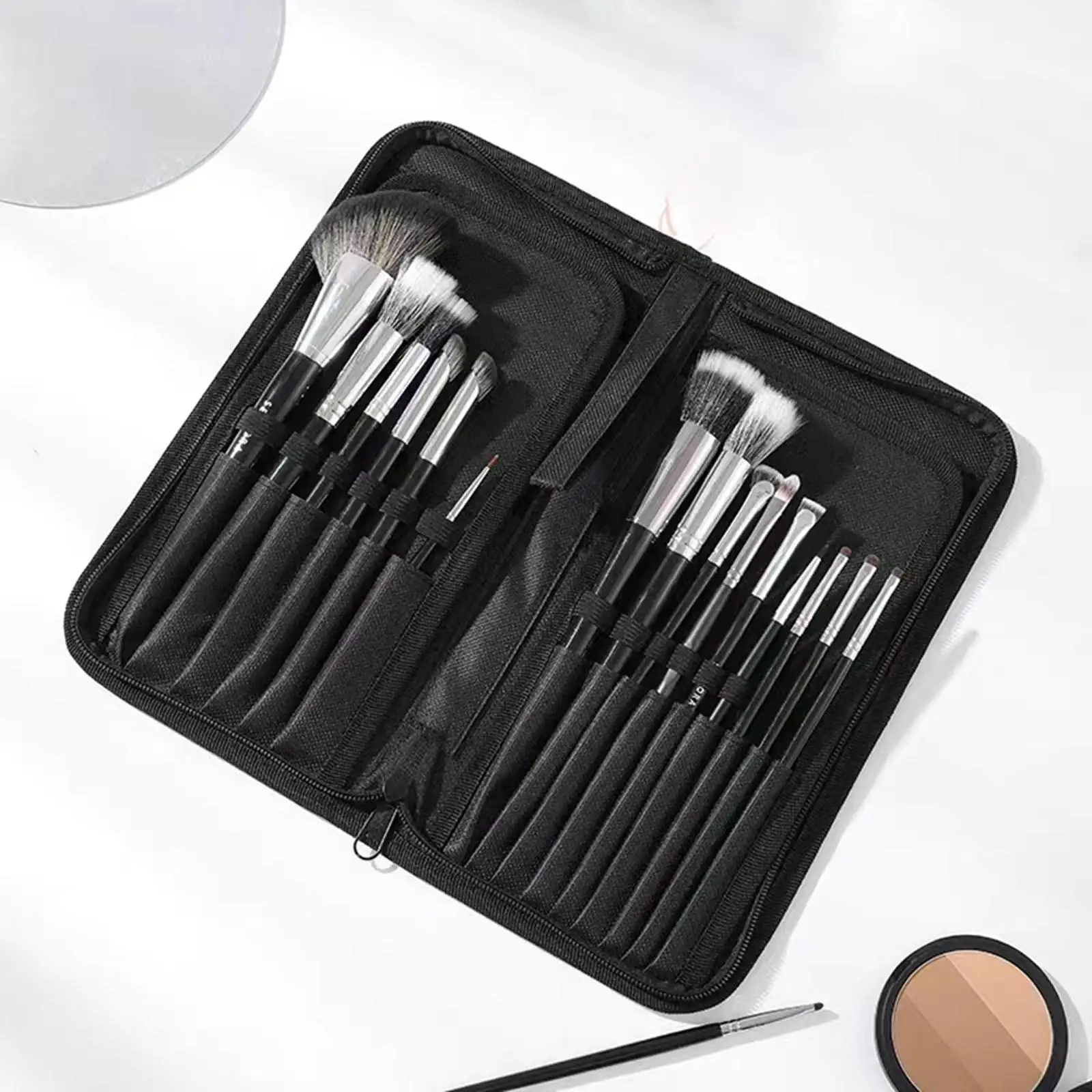 Makeup Brush Holder Cosmetic Case 15 Slot Makeup Artists Travel Size Pouch Home Use Makeup Brushes Organizer Bag Cosmetic Bag