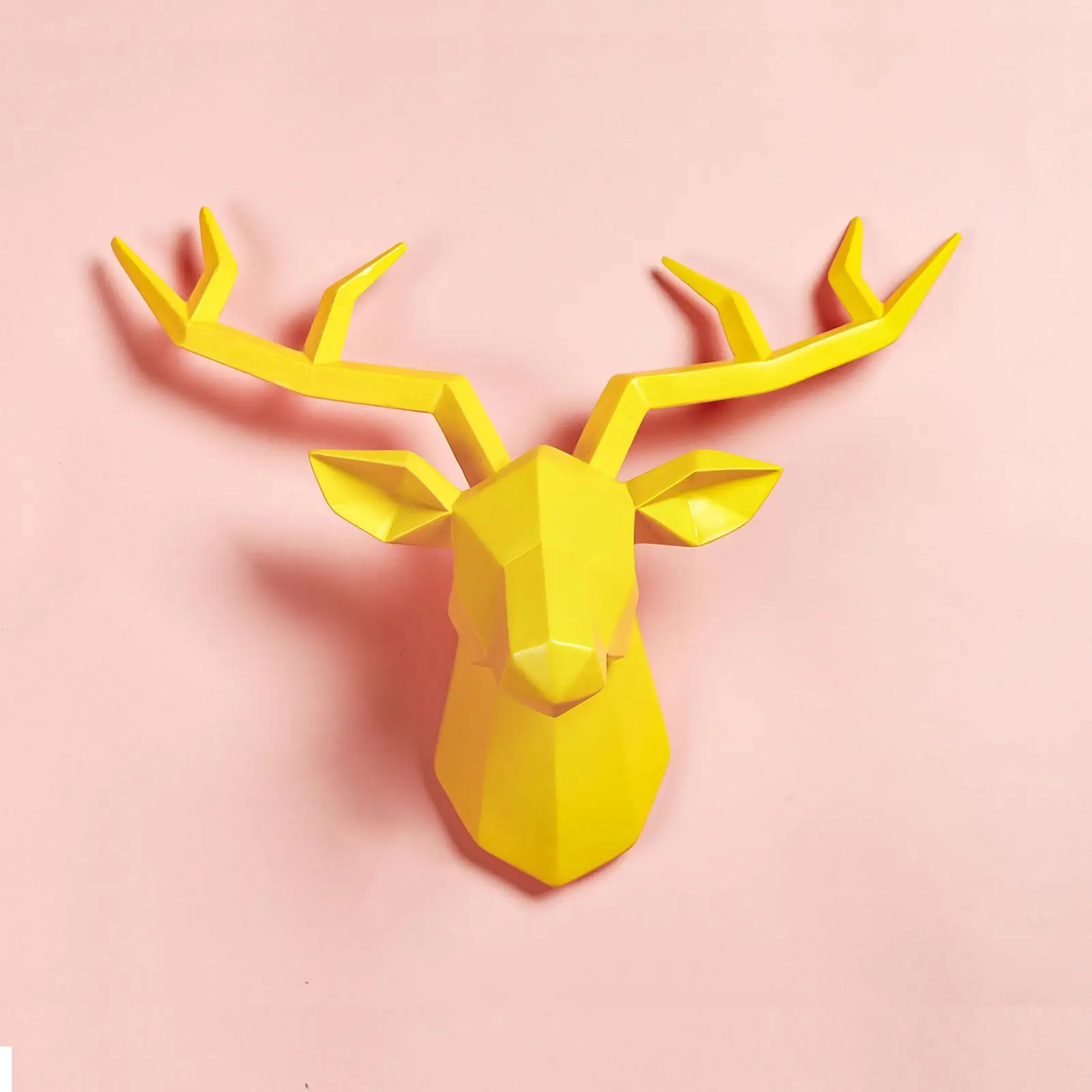  Head Sculpture Animal Statue Figurines Wall Mounted Simulation Collection Pendant Crafts Antlers Statuette for Farmhouse Decor