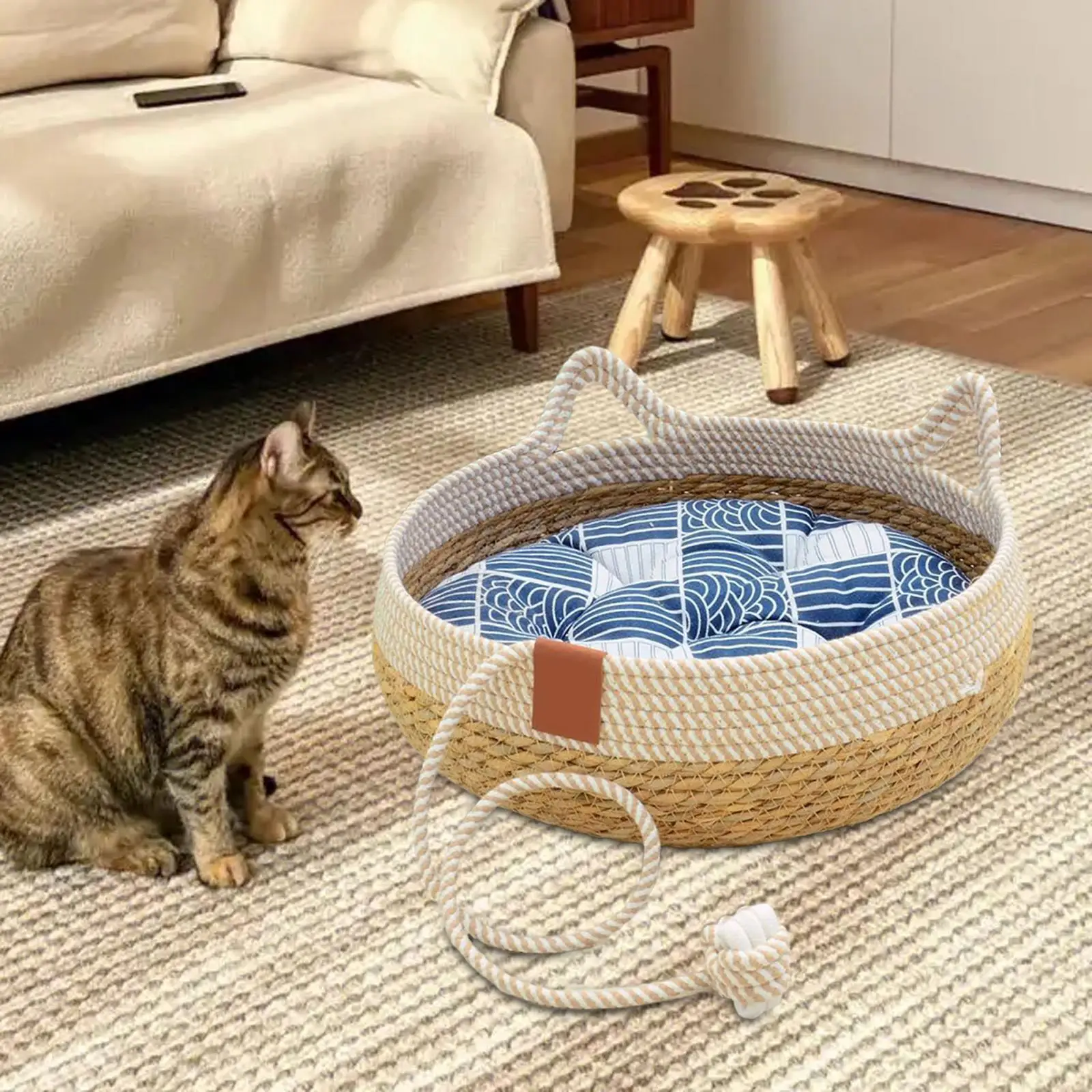 Cat Bed Breathable Comfortable Pet Bed for Indoor Summer Cats or Small Dogs