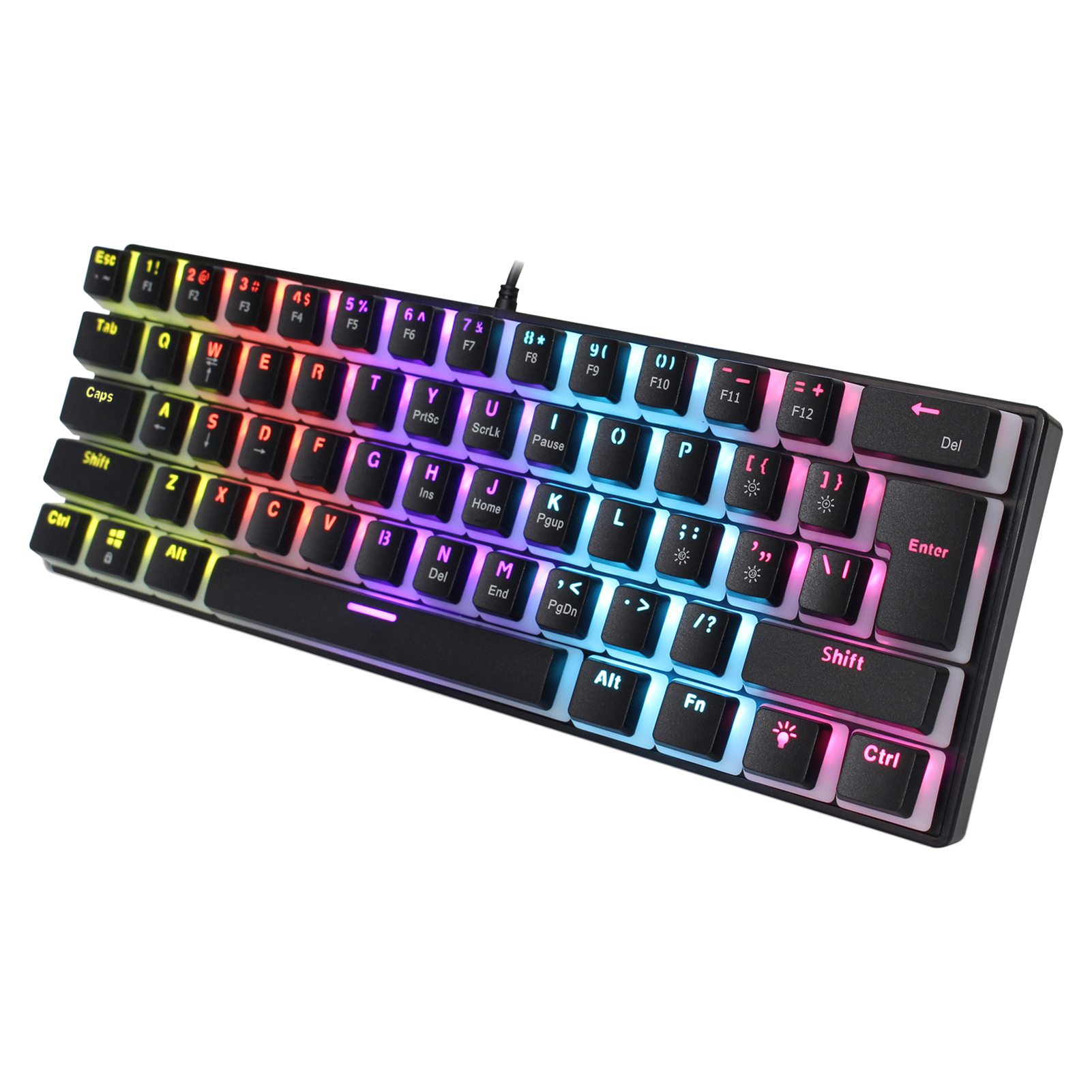 Клавиатура игровая Проводная с RGB-подсветкой, 61 клавиша | AliExpress