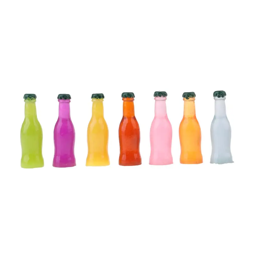 7pcs Colorful Cocktail Bottles Life  Decor /12 Dollhouse Miniature Accessory