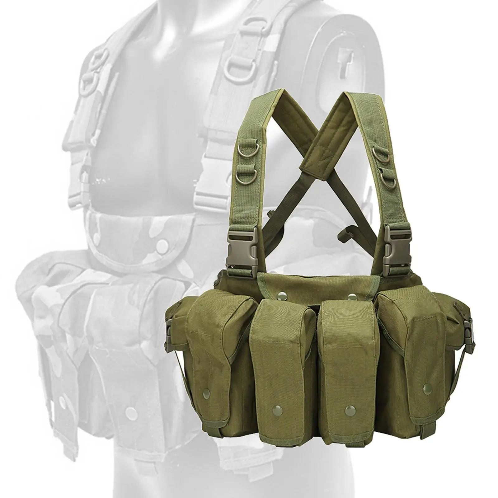 Lightweight Chest Rig Men Modular Tactical Vest Waistcoat Sports Molle Pouch