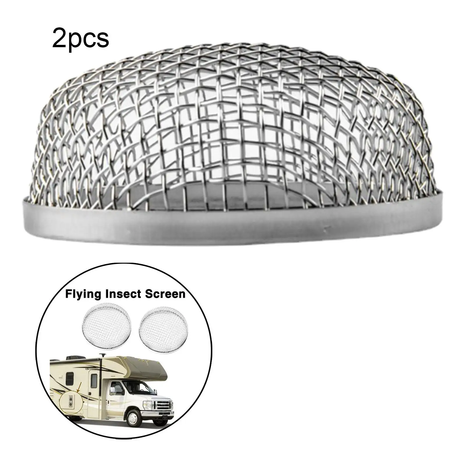 2 Pieces RV Furnace cover 2.8inch Stainless Steel Mesh Screens Heater Exhaust Vents