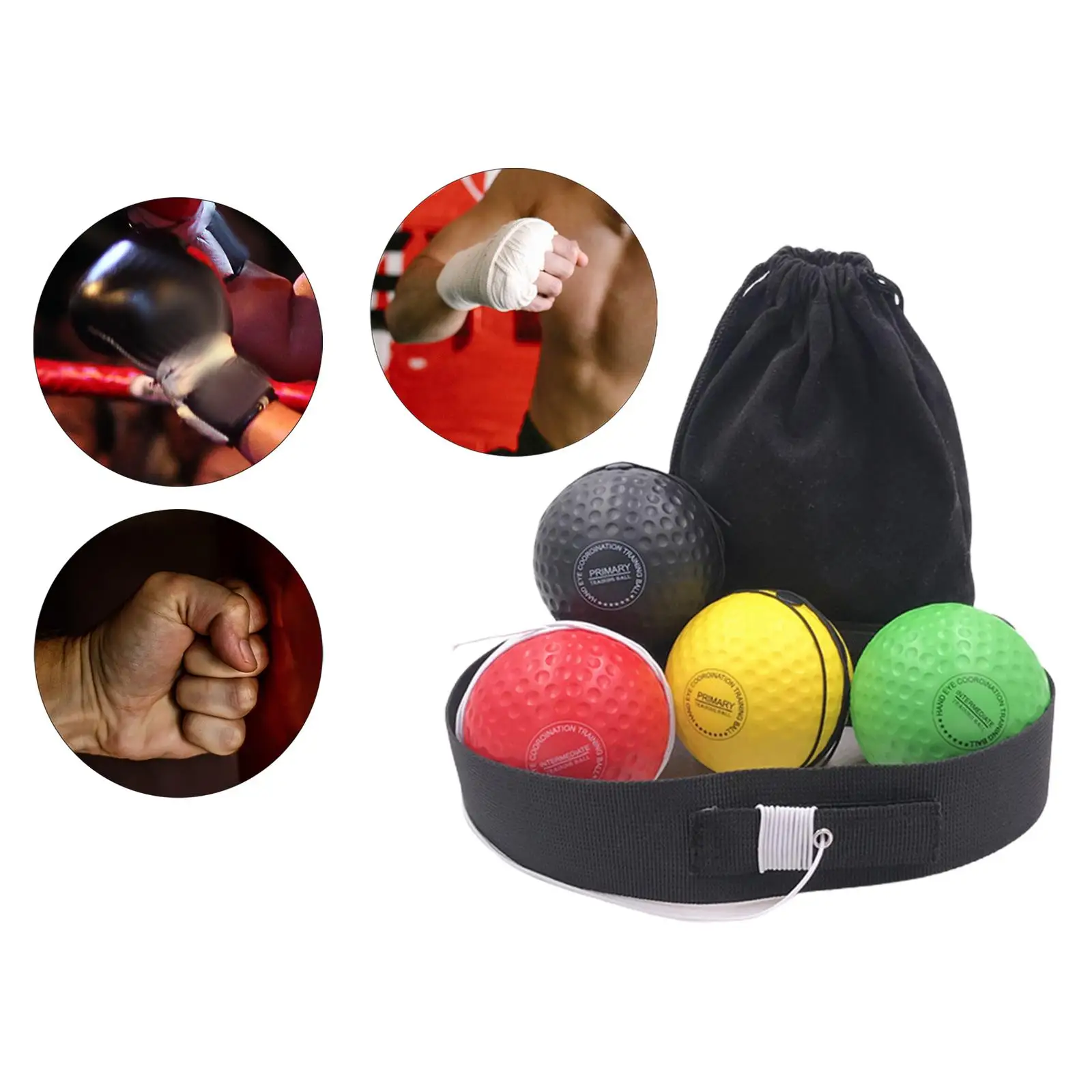 Boxing Reflex Ball Headband Reflex Punching Ball Hand Eye Coordination Training Adjustable for Workout Exercise Mma Home Gym
