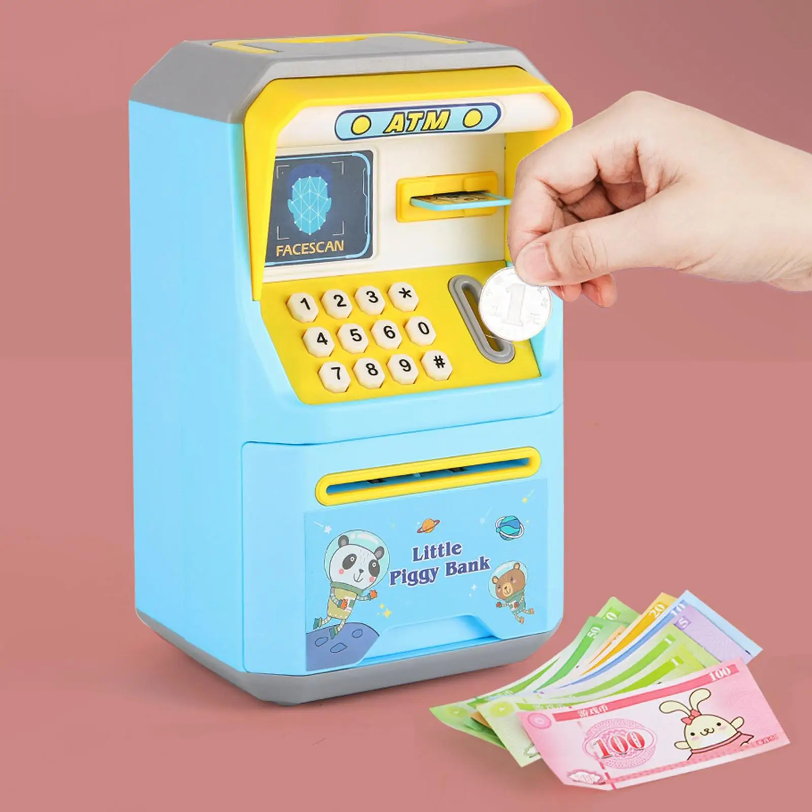 Kids Piggy Bank Auto Scroll Cash Battery Operated Money Saver for Boys Girls