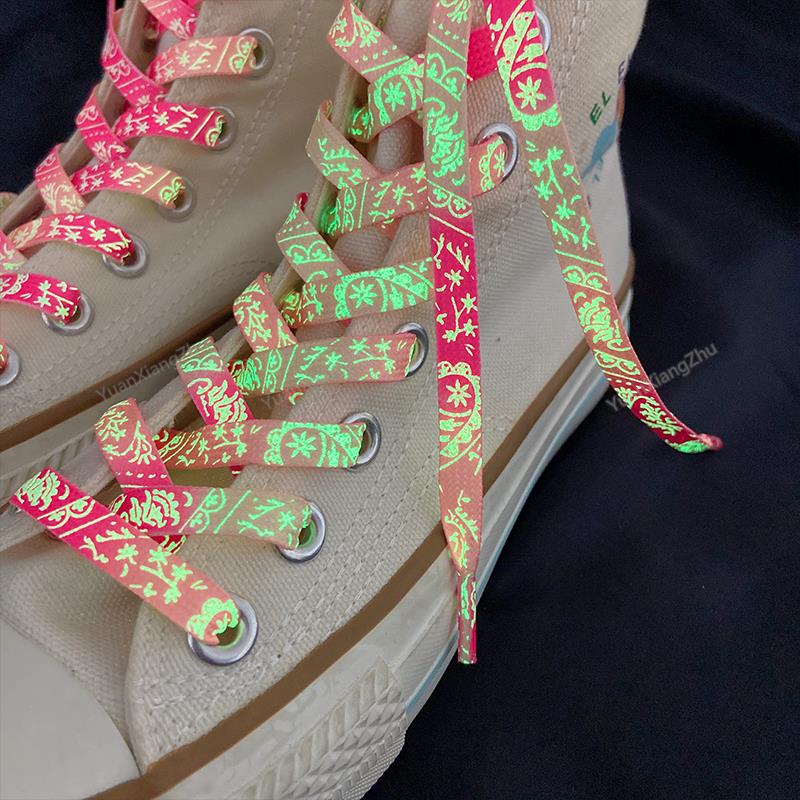 1Pair Luminous Shoelace Quality Fluorescent Boot Shoelaces for Sneakers Flat Laces Shoestrings Night Glow Strings 120/140/160CM