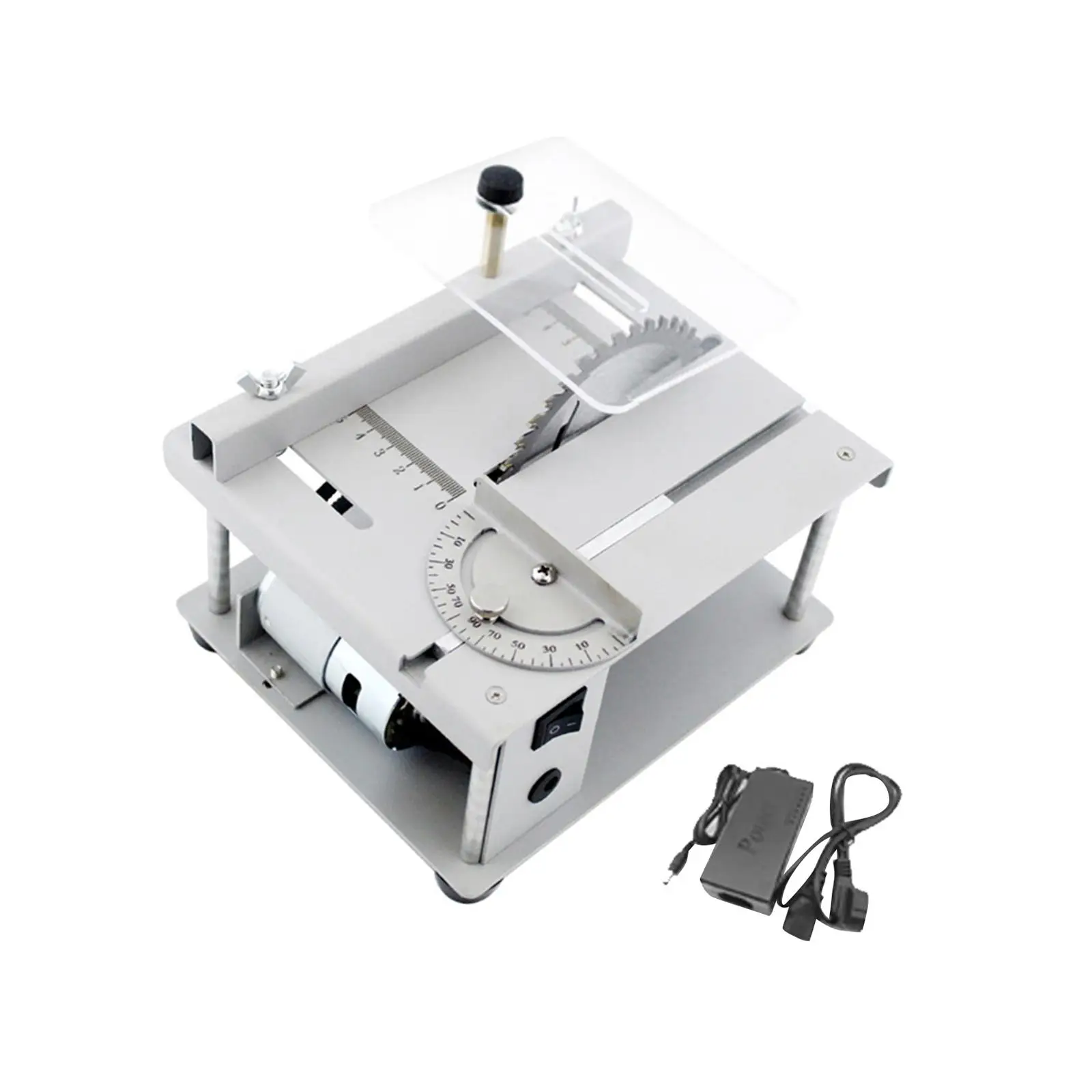 Mini Table Saw DIY Wood Acrylic Handmade Model Cutter Machine Woodworking Bench Saw for Wood Crafts Miniatures Metal Aluminum