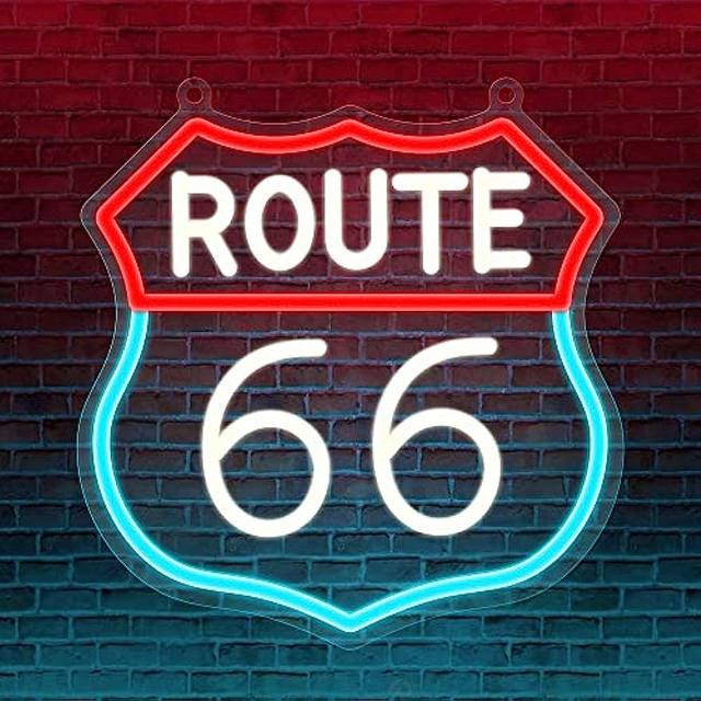 Route 66 Neon Sign Wall Decor American Highway Main Street of America  Mother Road LED Night Light for Room Decor Kids Boys Gift - AliExpress