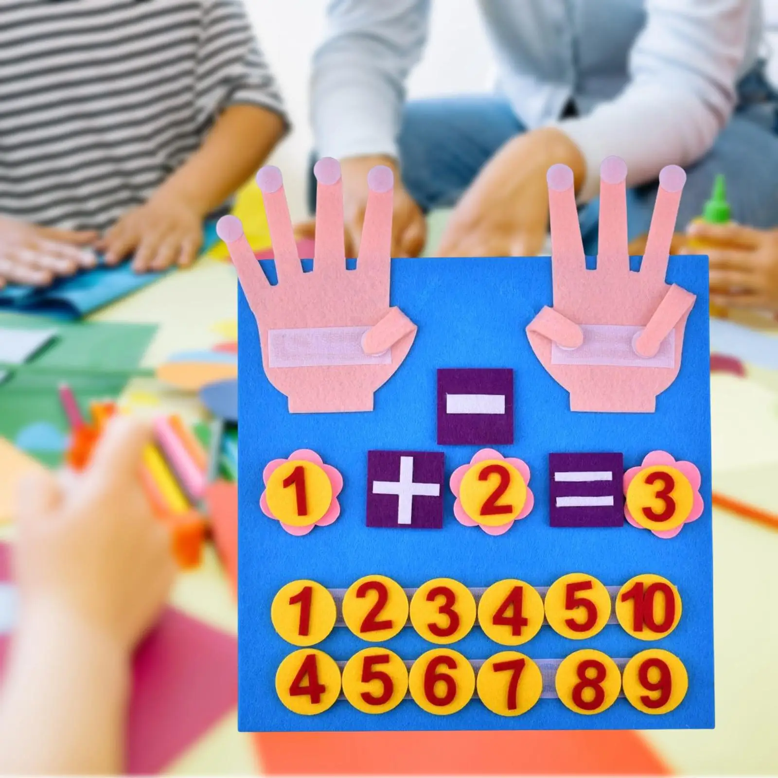 Finger Number Learning Activities Addition Subtraction Felt Math Toys Counting Game for Boys Girls Children Kindergarten Kids