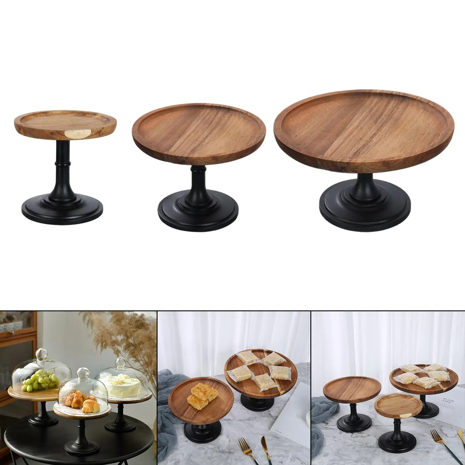 Wood Cake Stand Serving Platter for Wedding Cake  Filming Props