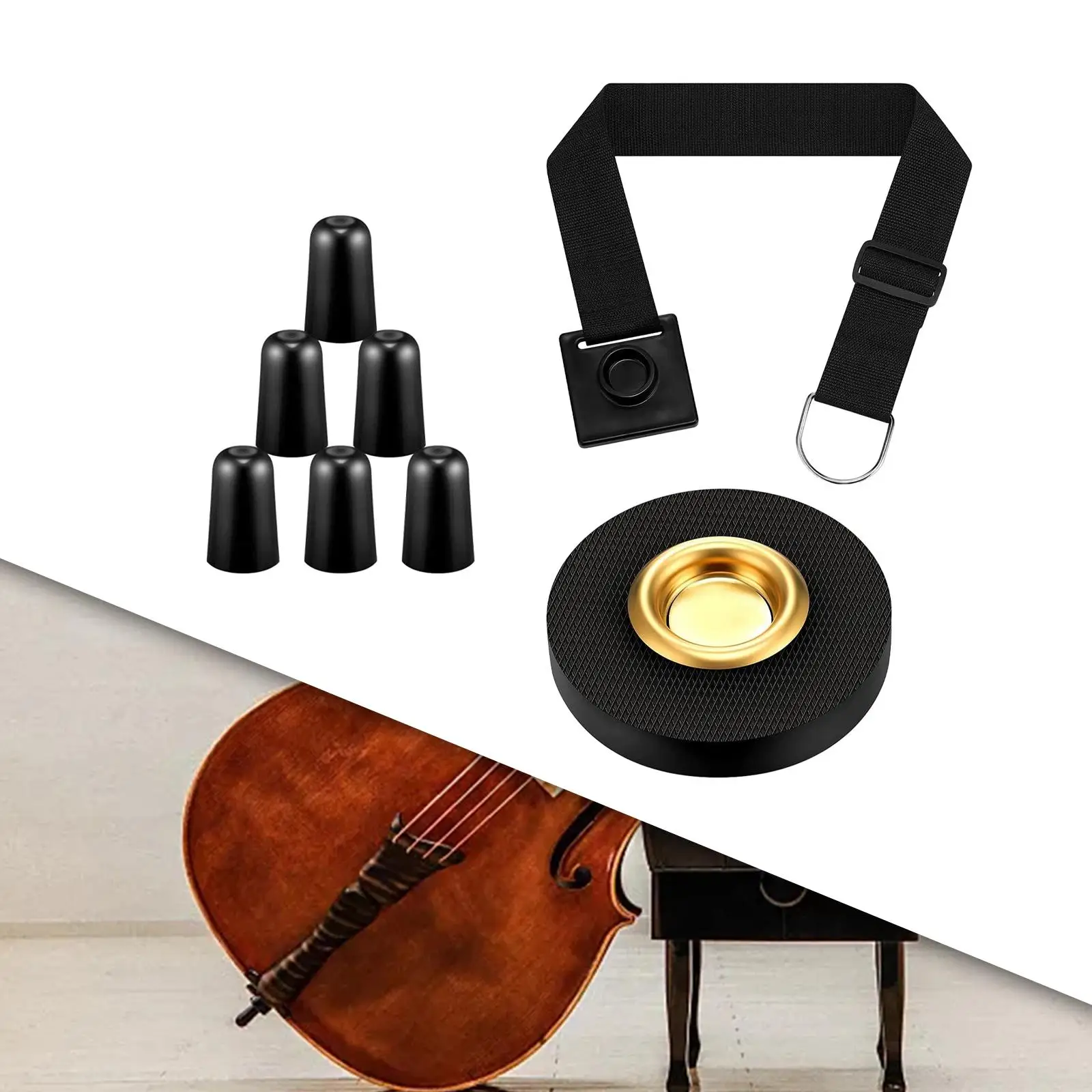 Cello AntiSlip Pad Adjustable String Instrument Parts Rest Holder Stopper