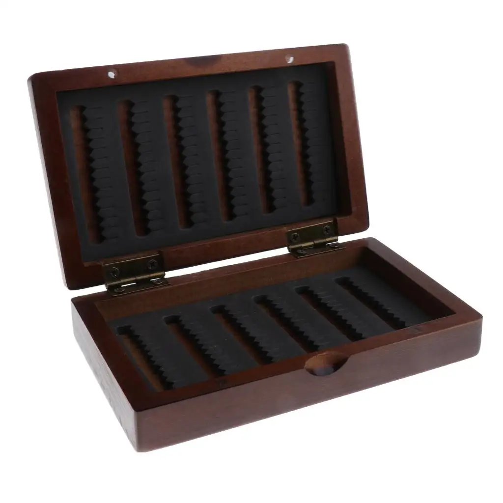 Wooden Fly Box Slit Foam Insert Fly Fishing Box Flies Fishing Lures Hooks Storage Case Container