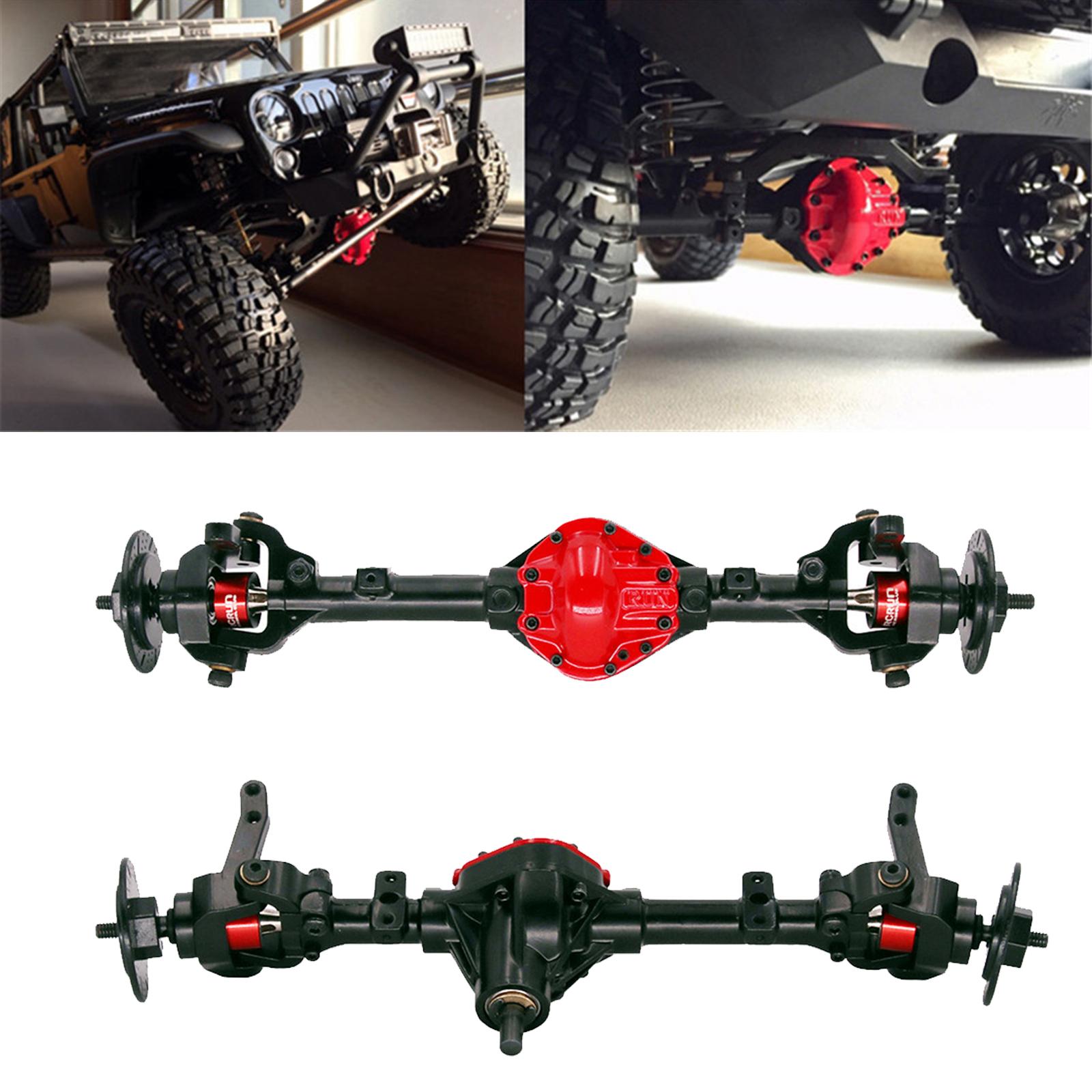 2Pcs RC Rock Crawler Heavy Duty Metal Front & Rear Axle Set for SCX10 D90 1/10 RC Car Upgrade Parts