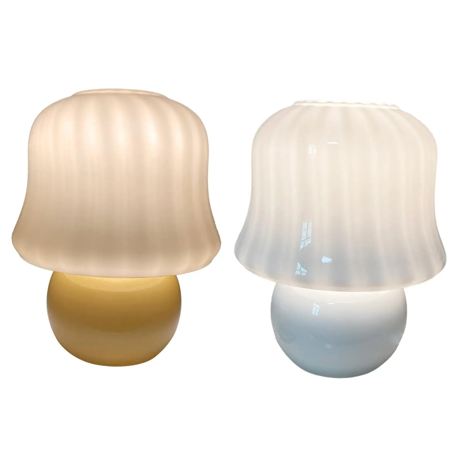 Retro Style Mushroom Table Lamp Bedside Decoration Bedroom Glass Baby Office