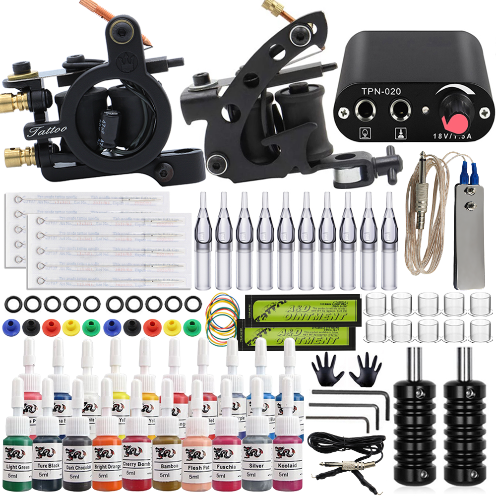 Best of Complete Tattoo Kit Tattoo Machine Gun Power Supply Needles Inks Set Tattoo Accessories For Permanent Makeup Tattoo Beginners Reviews & Tips