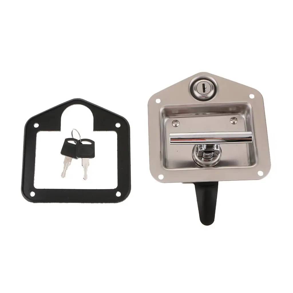 Stainless-Steel RV Trailer Car Paddle Handle Truck Toolbox Lock Latch Key