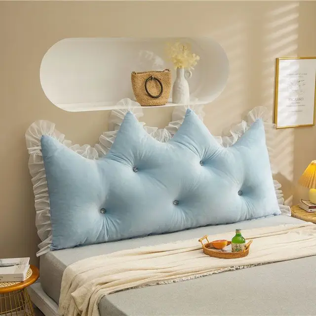 Large Cute Crown Pillow Back Cushion Reading Wedge Pillow Bedside Headboard  Pillow Sleeping Neck Pillow Body Cushion Backrest - AliExpress
