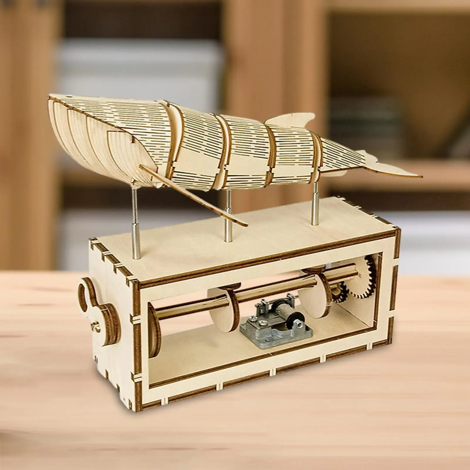3D Wooden Puzzle Hand Crank Music Box Mechanical Music Box Crafts for Granddaughter Family Desktop Ornament Children Girlfriend