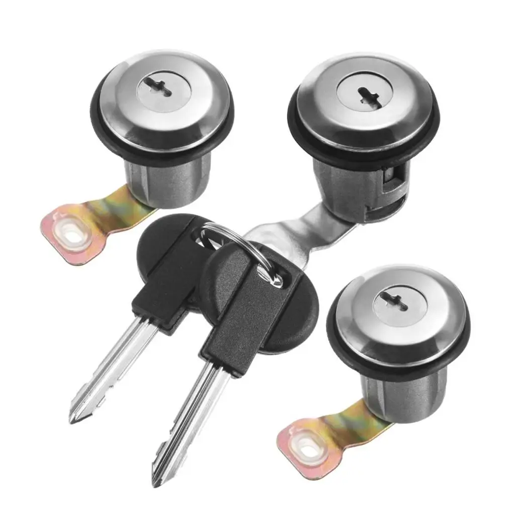 dolity 3 Pieces Ignition Key Switch Lock Cylinder with 2 Keys For Peugeot Citroen